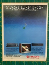 1986 Vintage Hitachi Masterpiece Cd Player Television TV Stereo Tech Print Ad E1