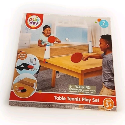 Play Day Table Tennis Play Set, Kid's Outdoor Sports, 7pcs Set Ages 3+ Gift/Toy