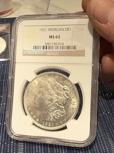 1921 Morgan Silver Dollar $1 NGC MS 62