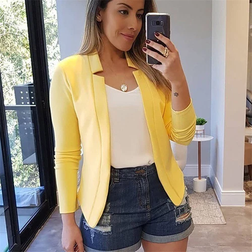 Women Blazer Suit Coat Long Sleeve Ladies Jacket Tops Office Work Summer Thin - Picture 10 of 30