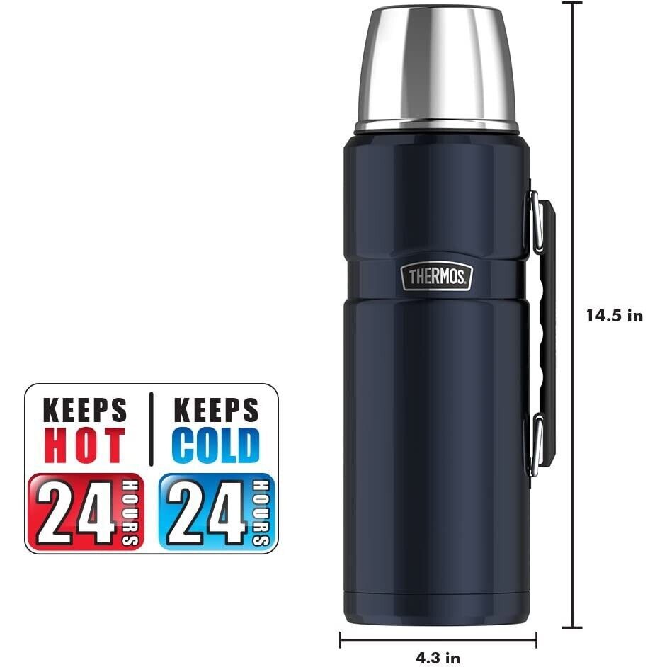 THERMOS Stainless King 68 oz 2 L Vacuum Insulated Beverage Flask