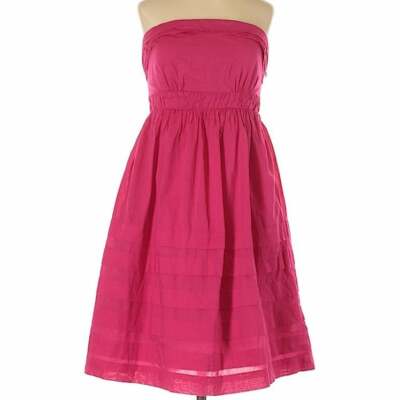 anthropologie pink strapless dress BHLDN Strapless Midi Ruffle Dress