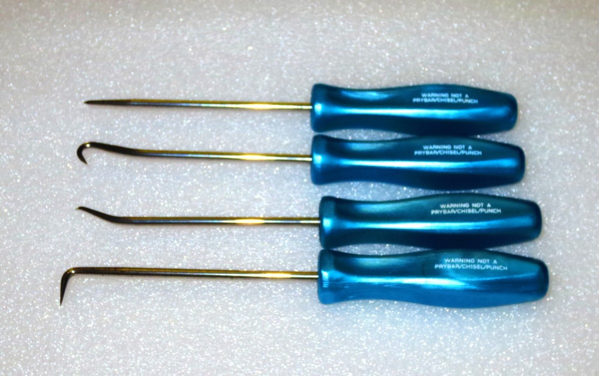 2019 Snap-on 4pc Pearl Blue Hard Handle Awl Hook & Pick Set 2019 Snap-on 4pc Pearl Blue Hard Handle Awl Hook & Pick Set