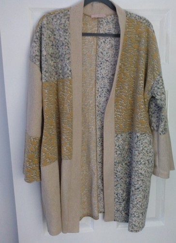 Ces Femme Open Cardigan Contrast Cottage Core Pockets Size M/L - Picture 3 of 13