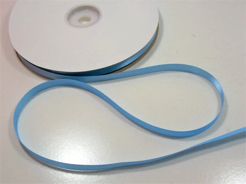 Copen Blue Single-Face Satin Ribbon 3/8" wide x 10 yards Schiff Polyester B37 - Picture 3 of 4