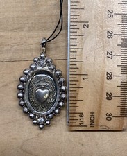 NEW w/Tag Virgins Saints & Angels VSA Oval Bespoke Sacred Heart Medallion Silver