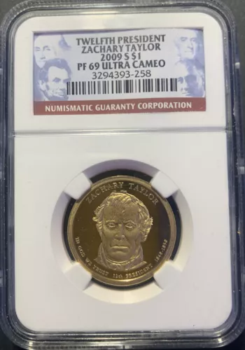 2009-S $1 NGC PF 69 UCAM Zachary Taylor dollar 