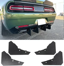 4 Fins Rear Bumper Winglet Wind Blades Spoiler Diffuser Fit 15-23 Challenger