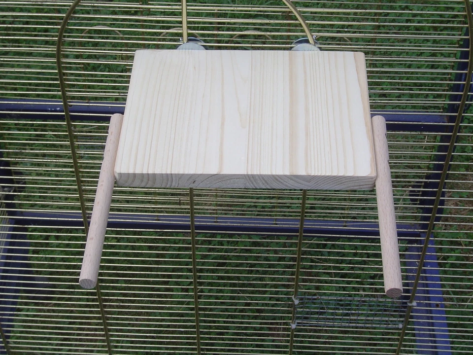 pipano Sitzbrett 20 x 15 cm mit 2 Sitzstangen, Sitzplatz, Wellensittich S22012