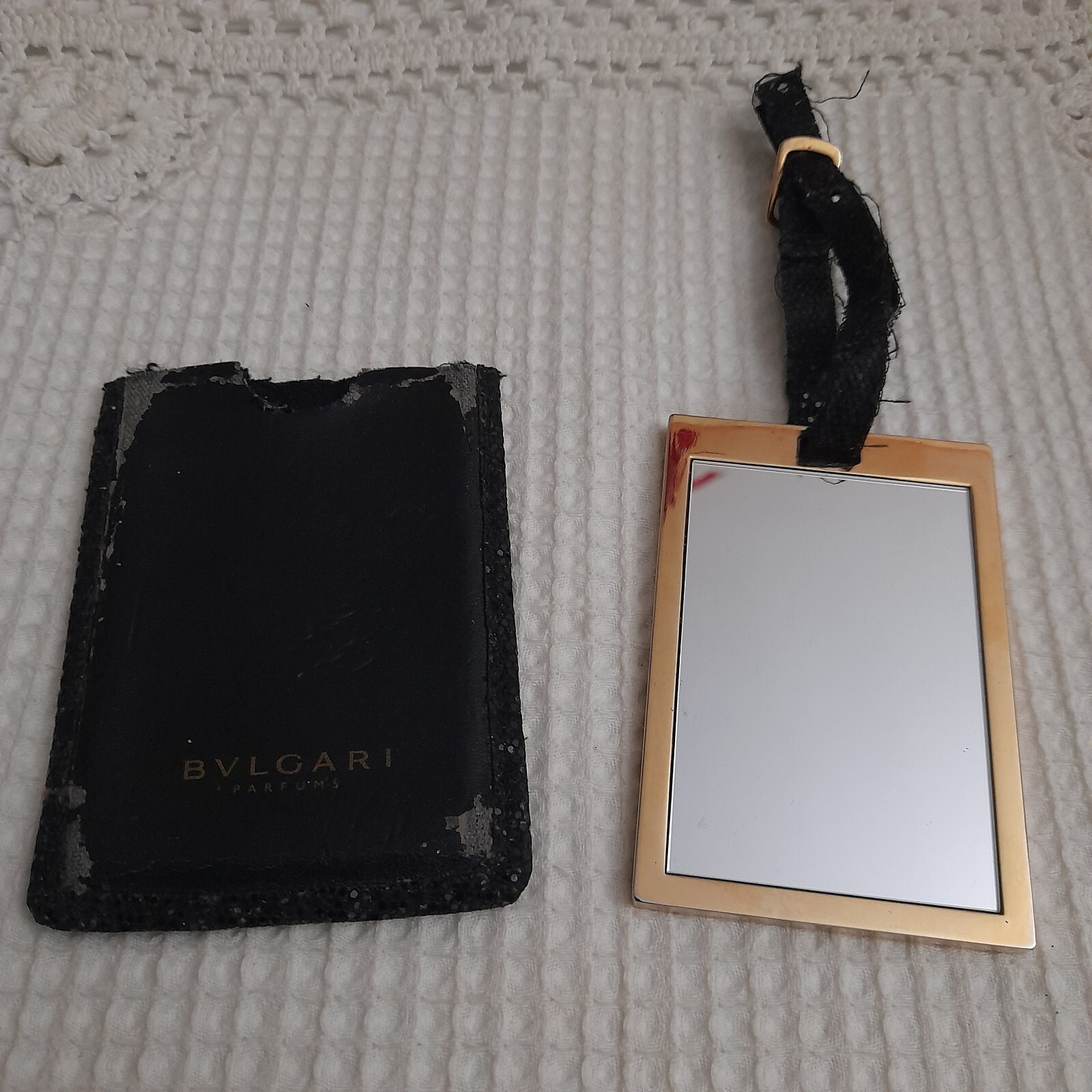 Specchio da Borsa Bulgari 6x9 Ottone Gadget Vintage - Pratico e Chic