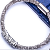 Heavy Made In Italy Russian Cz Silver Mesh .925 Sterling Silver Bracelet 7 on sale Heavy Made In Italy Russian Cz Silver Mesh .925 Sterling Silver Bracelet 7 on sale