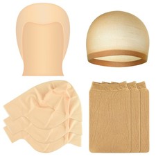 2Pcs Latex Bald Cap 2Pcs Nylon Wig Caps for Adults Halloween Cosplay Costume