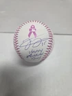 FRANK THOMAS Autographed Signed Pink Breast Cancer Logo Baseball Beckett Witness