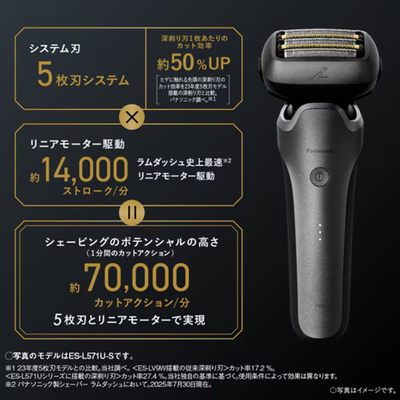 Panasonic Lamdash PRO ES-L551U-S Silver 5 Blade Electric Razor