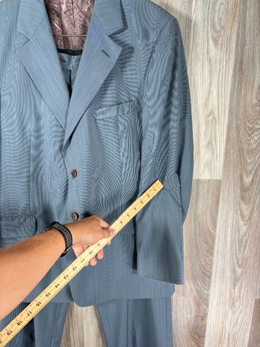 Paul Smith Suit Men 42R 36x31 Blue 2 Piece Wool Jacket Smart Willoughby Wedding - Picture 3 of 20