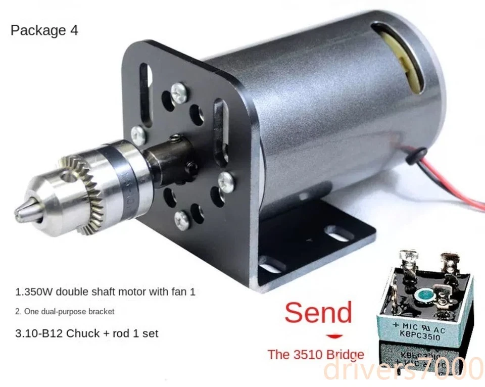 Amoladora eléctrica de alta velocidad ajustable 220V/350W y taladro de banco motor de CC Foto 3 de 3