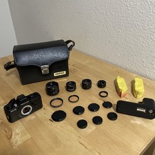  N MINT,In Case Pentax Auto 110 4 Lens 18 Pan,18, 24,50mm ,winder,2 Film JAPAN