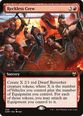 [MTG] Reckless Crew (Foil) (Extended Art) (359) (KHM) LP-HP