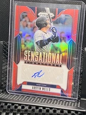 Austin Wells 2025 Prizm - Sensational Signature / Auto - Red #25/99  Yankees