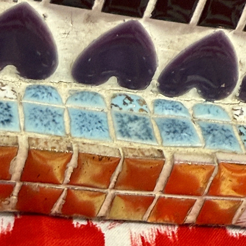 Vintage Westclox Drowse Mosaic Tile Mantel Clock Working Folk Art Mid Century - Image 4 of 4