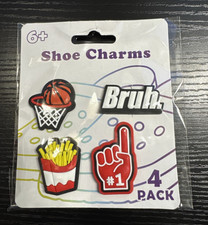Shoe Charms Snap-in 4-Pack Bruh Sports Snack Theme Brand New Age 6