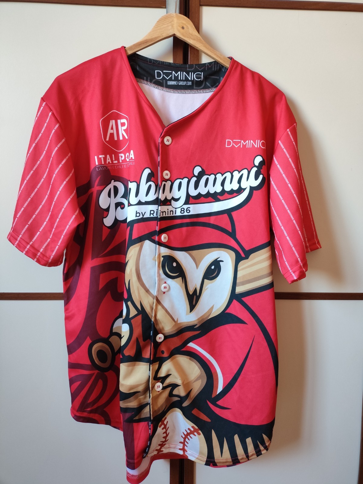 BASEBALL - T-SHIRT - BARBAGIANNI - DOMINICI - ROSSO 52 - XL - ORIGINALE - USATO