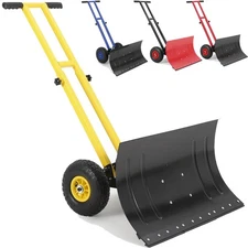 Heavy-Duty 29" Dual-Handle Snow Shovel with Adjustable Angles & Pneumatic Wheels