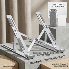 Adjustable Aluminum Laptop Stand Foldable Portable Notebook Riser Non-Slip