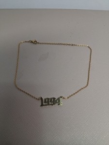 Authentic 1994 Birth Year Necklace 18K Gold Plated Old English Number Pendant Necklace