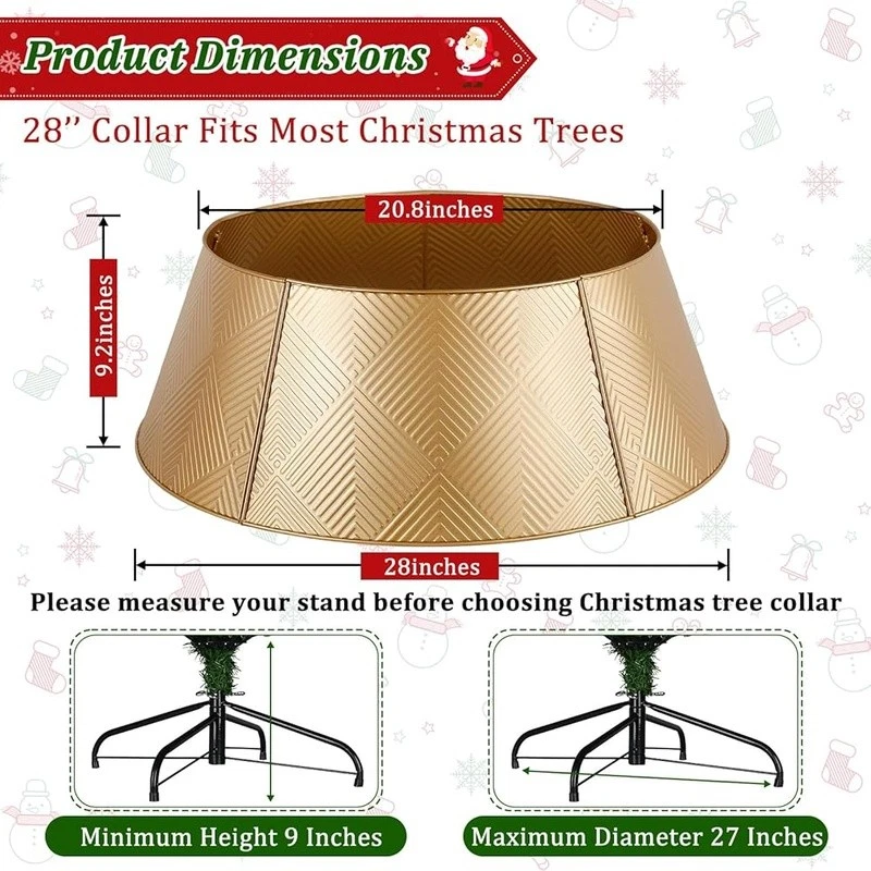 Metal Christmas Tree Collar Easy Assembly Space-Saving Durable Pet-Friendly 28In - Image 3 of 4