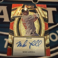 2024 Panini Select Mike Lowell Auto Gold Vinyl Prizm #1/1 Red Sox