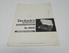 Technics SL-2000 Turntable System - Operating Owners Instruction -  USER MANUAL