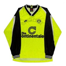 Borussia Dortmund Nike 1995-96 Home Football Jersey - XL Black Polyester