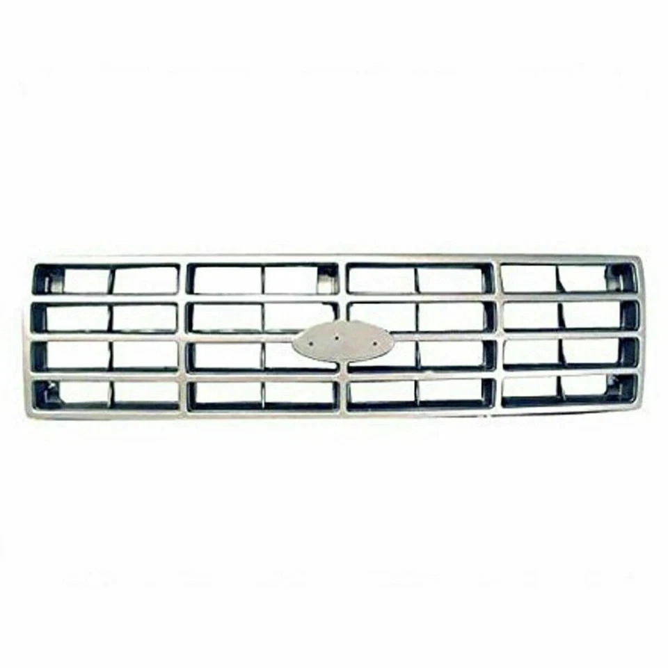 New Front Silver Grille Left Right Headlamp Door For 1980-1986 FORD F-150 BRONCO - Image 3 of 4