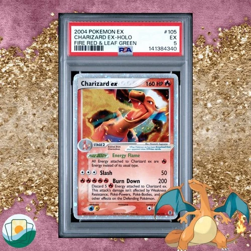 2004 Pokémon Fire Red & Leaf Green | PSA 5 Charizard EX | Holo | #105/112
