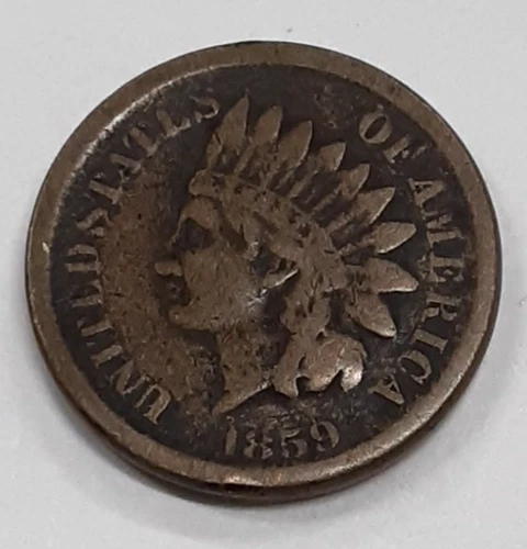 1859 Indian Head Cent  Very Good Details w/Pitting