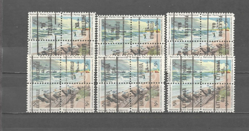 GEORGIA Precancels: Group of Hatteras National Seashore Blocks (# 8) - 6 towns
