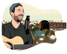 Robin Pecknold Signed Custom Graphics Photo Guitar ACOA