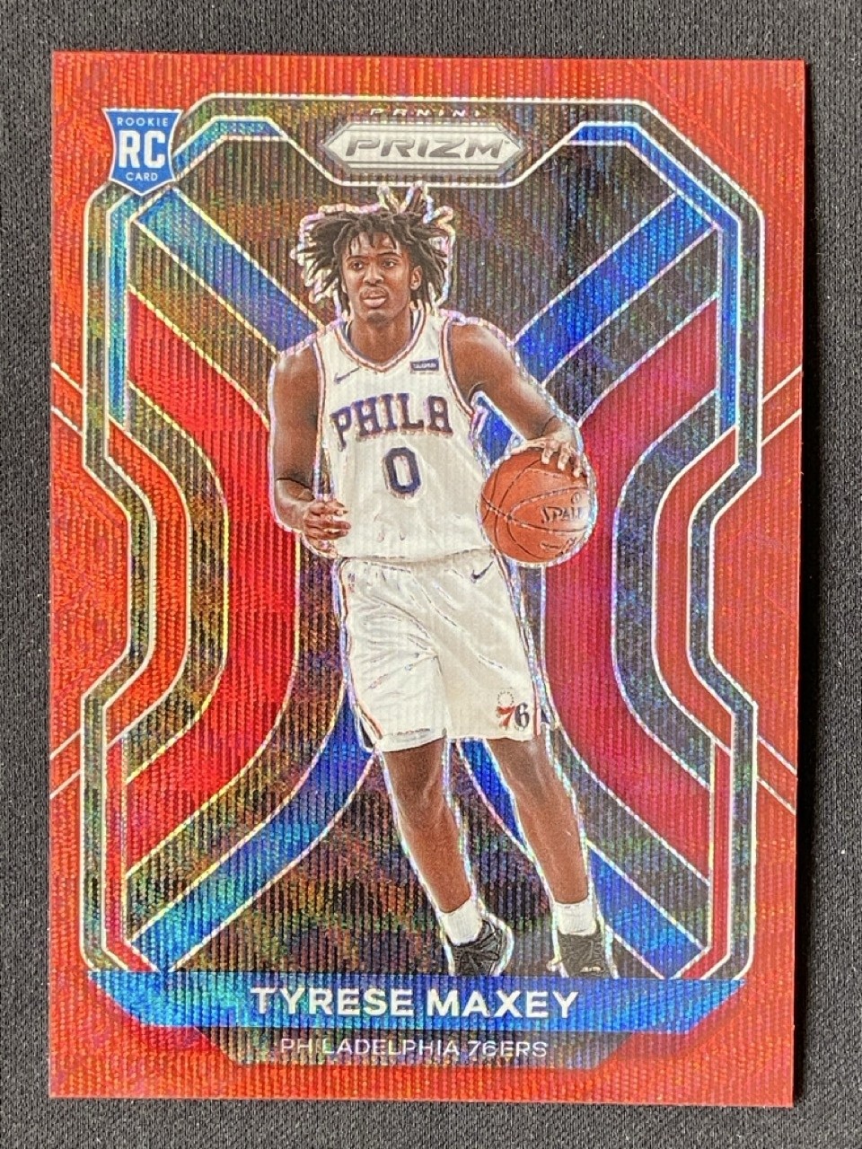 Tyrese Maxey 2020-21 Panini Prizm Red Wave Prizm RC #256