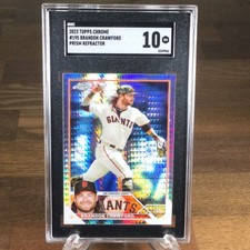 Brandon Crawford 2023 Topps Chrome Prizm Refractor #195 SGC Gem Mint 10 Giants