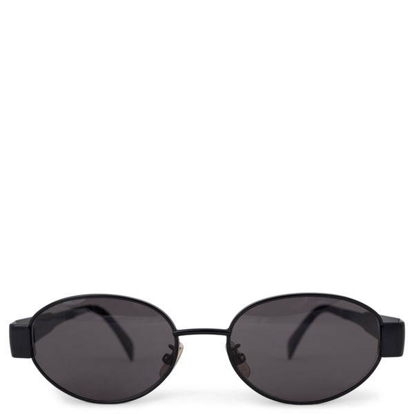 73133 authentische Celine Sonnenbrille schwarz Metall Triomphe 01 oval