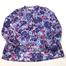 Isabel Etoile Marant 36 Sheer Button Long Sleeve All Over Print Pullover Shirt