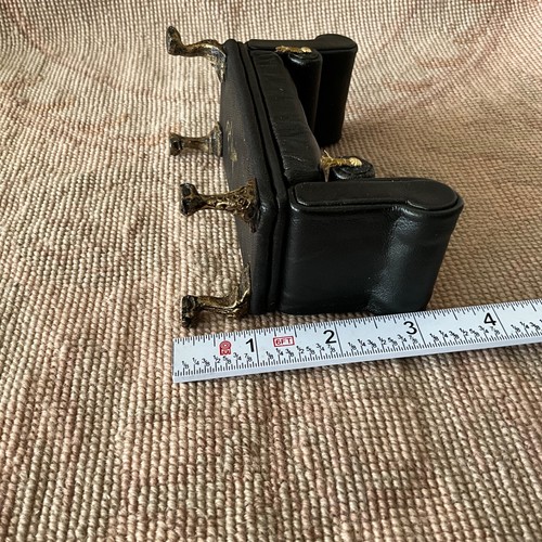 Dollhouse Miniature Black Leather Bench Sofa Lounge Seat Bolsters 1258 - Picture 5 of 7