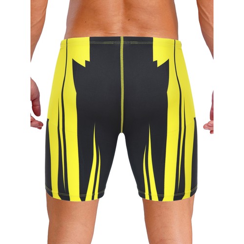 Men's Low Waist Color Block Swim Trunks Rash Guard Workout Compression Shorts - Bild 27 von 33