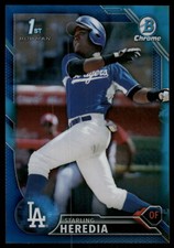 2016 Bowman #BCP18 Starling Heredia Chrome Prospects Blue Refractor SN #/150