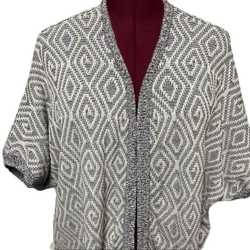C. Wonder Womens Open Front Fringe Knit Cardigan Size XL Kimono Geo Print - Picture 4 of 8