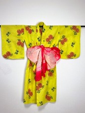   Mint  japanese antique kimono,child kimono, yukata, summer kimono,w/belt