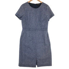 Banana Republic Women's Blue Short Sleeve Back Zip Dress Size 10