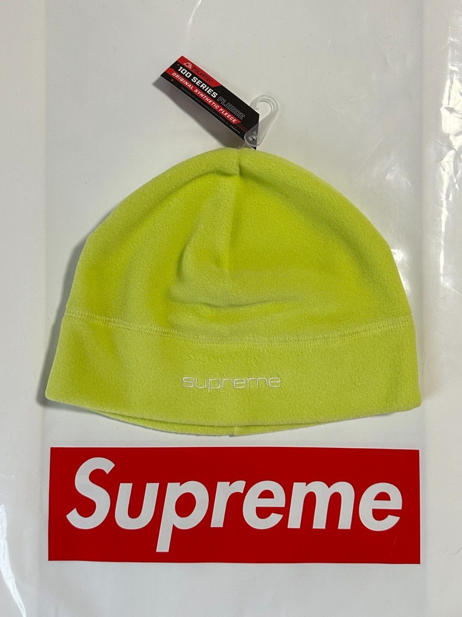 SUPREME POLARTEC BEANIE (BRIGHT LIME) FW20 BOX LOGO LACOSTE