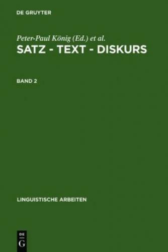 Thumbnail - Satz - Text - Diskurs. Band 2. Bd.2 Akten Des 27. Linguistischen